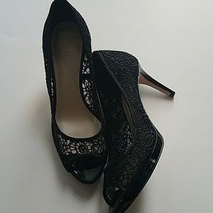 Nine West Black lace heels